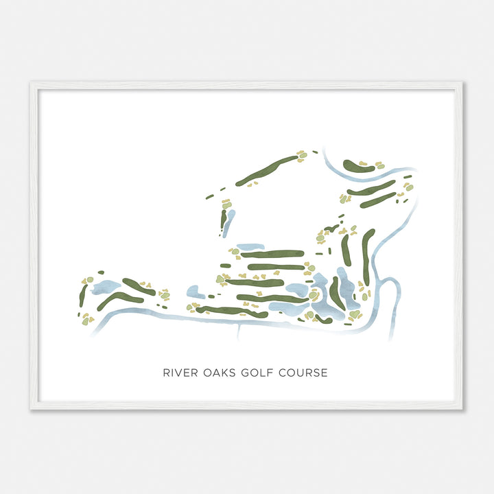Print of River Oaks Golf Course Modern Map