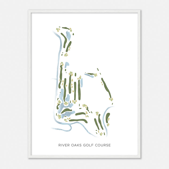 Print of River Oaks Golf Course Modern Map