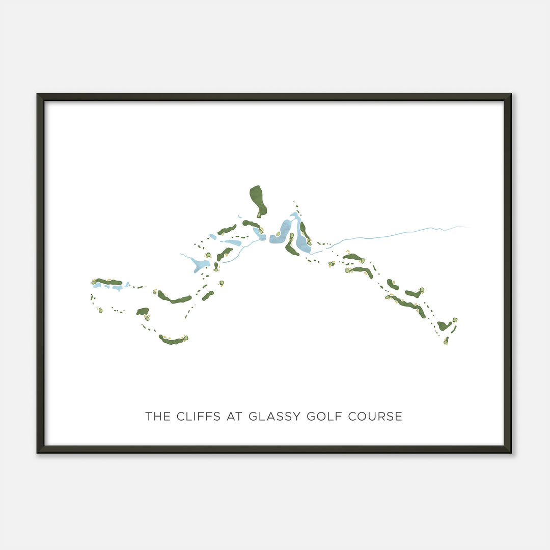 Print of The Cliffs At Glassy Golf Course Modern Map