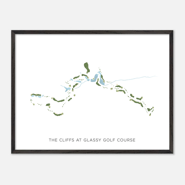 Print of The Cliffs At Glassy Golf Course Modern Map