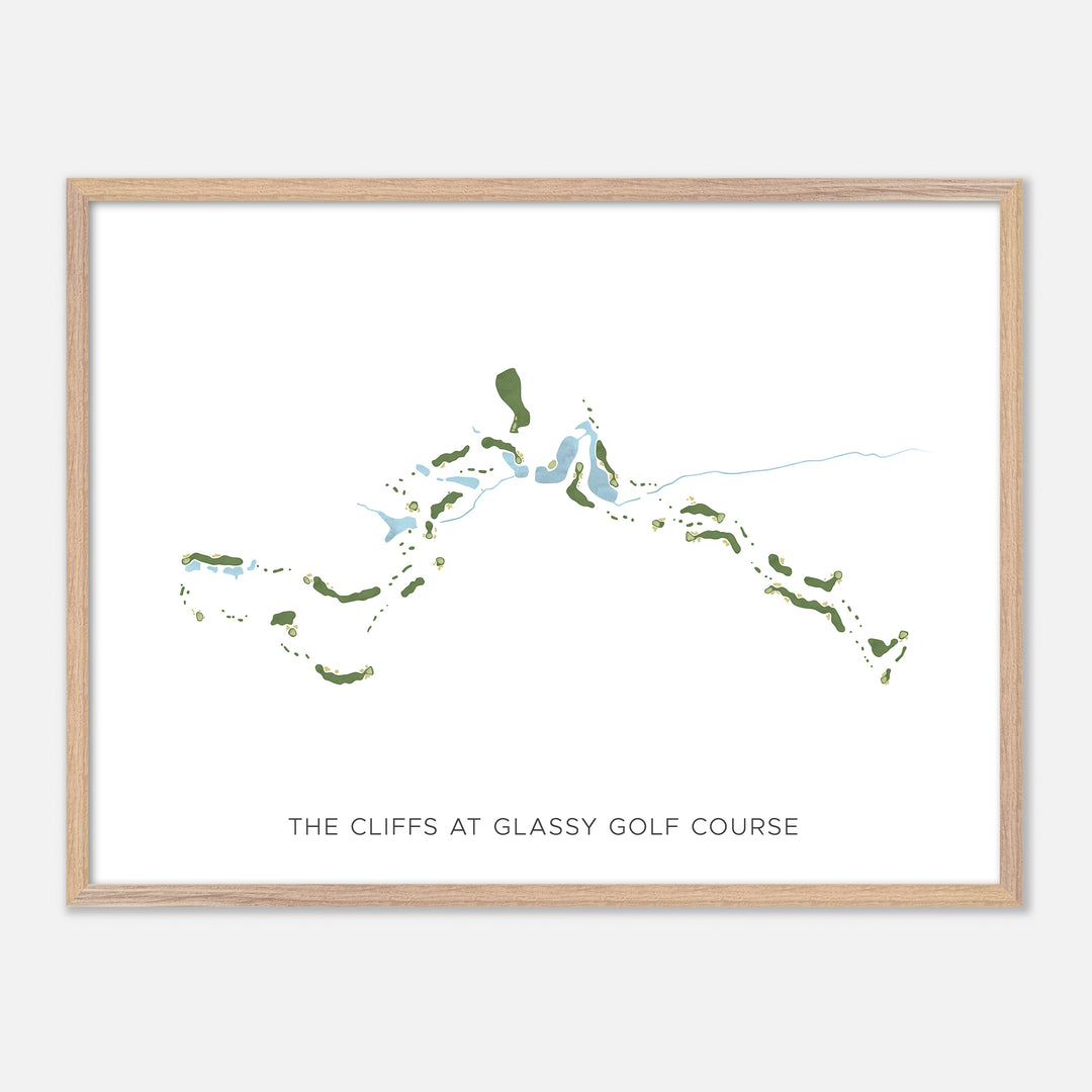 Print of The Cliffs At Glassy Golf Course Modern Map