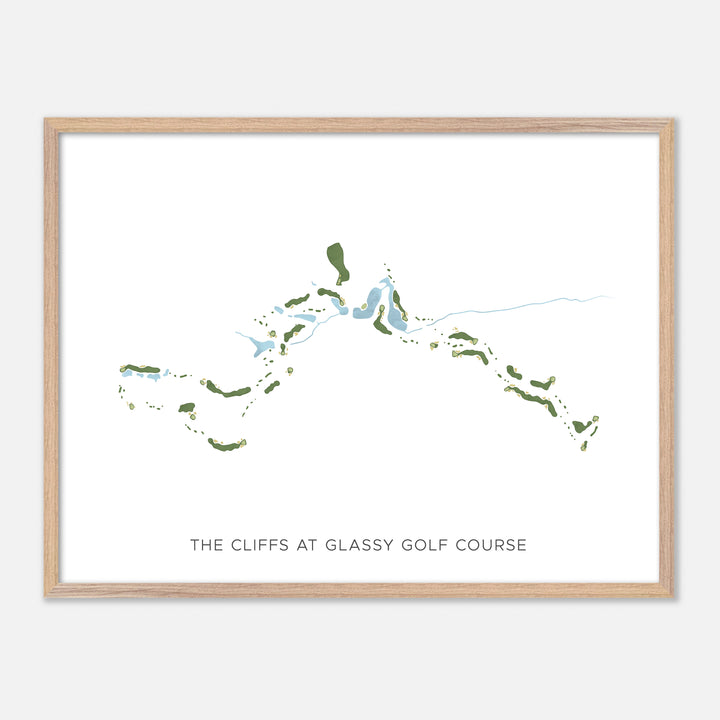 Print of The Cliffs At Glassy Golf Course Modern Map
