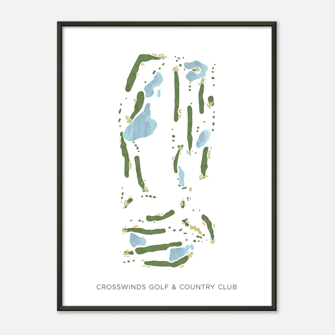 Print of Crosswinds Golf &amp; Country Club Modern Map