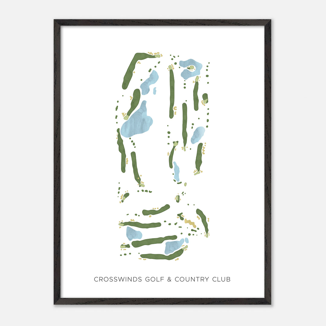 Print of Crosswinds Golf &amp; Country Club Modern Map