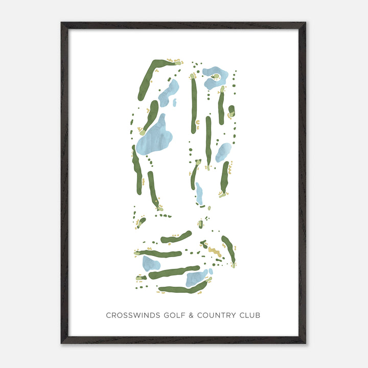 Print of Crosswinds Golf &amp; Country Club Modern Map