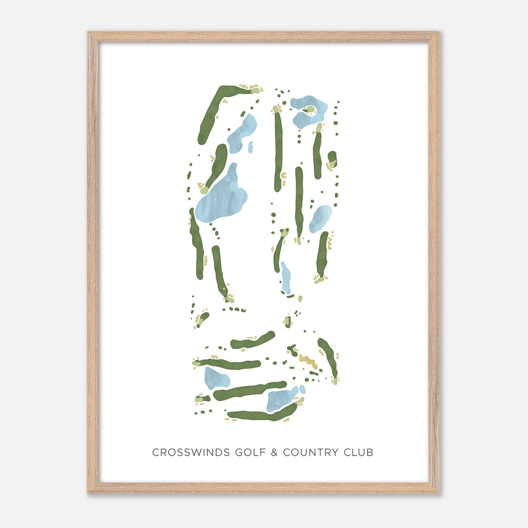 Print of Crosswinds Golf &amp; Country Club Modern Map
