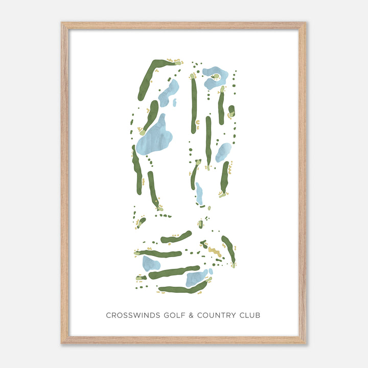 Print of Crosswinds Golf &amp; Country Club Modern Map