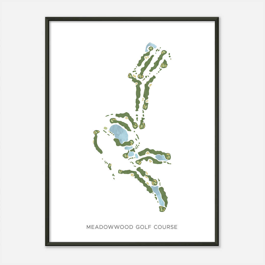 Print of Meadowwood Golf Course Modern Map