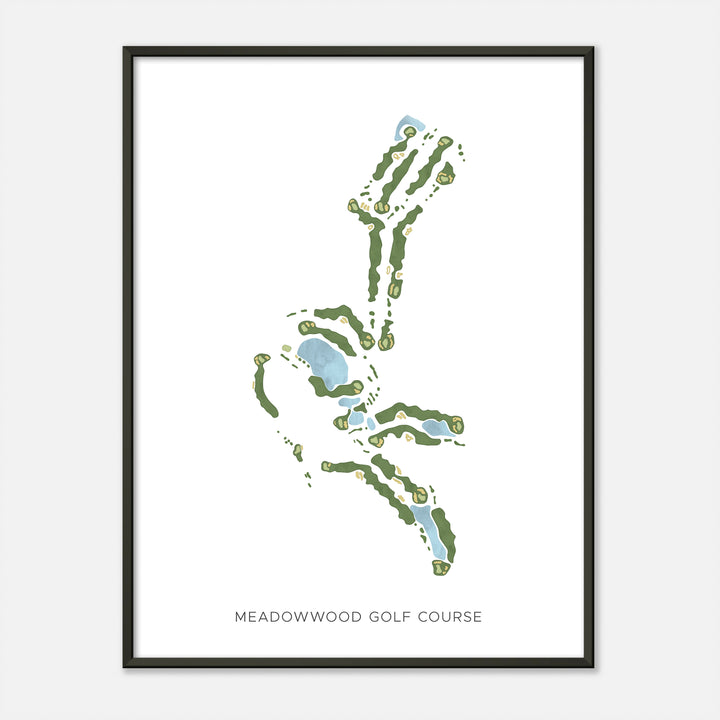 Print of Meadowwood Golf Course Modern Map