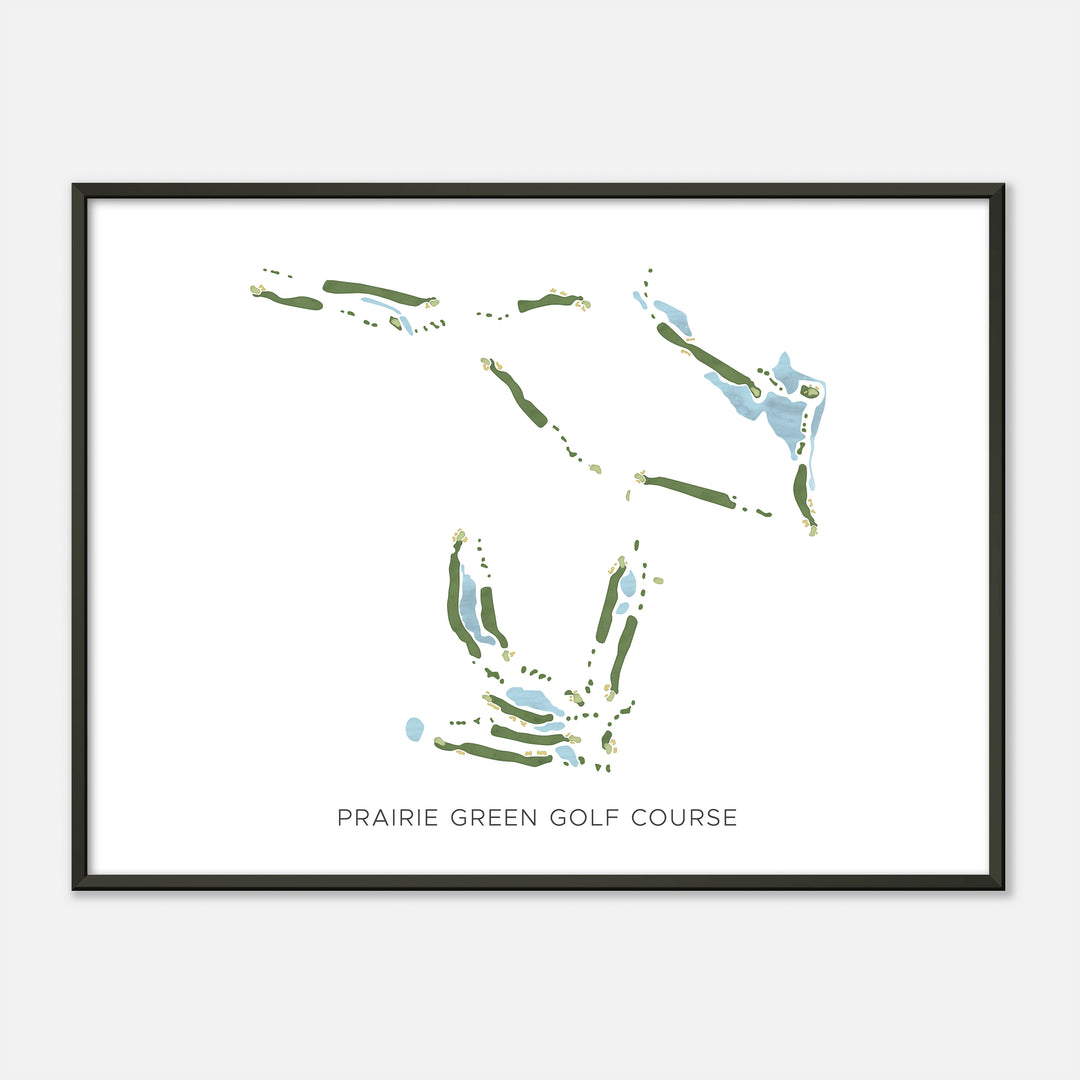 Print of Prairie Green Golf Course Modern Map