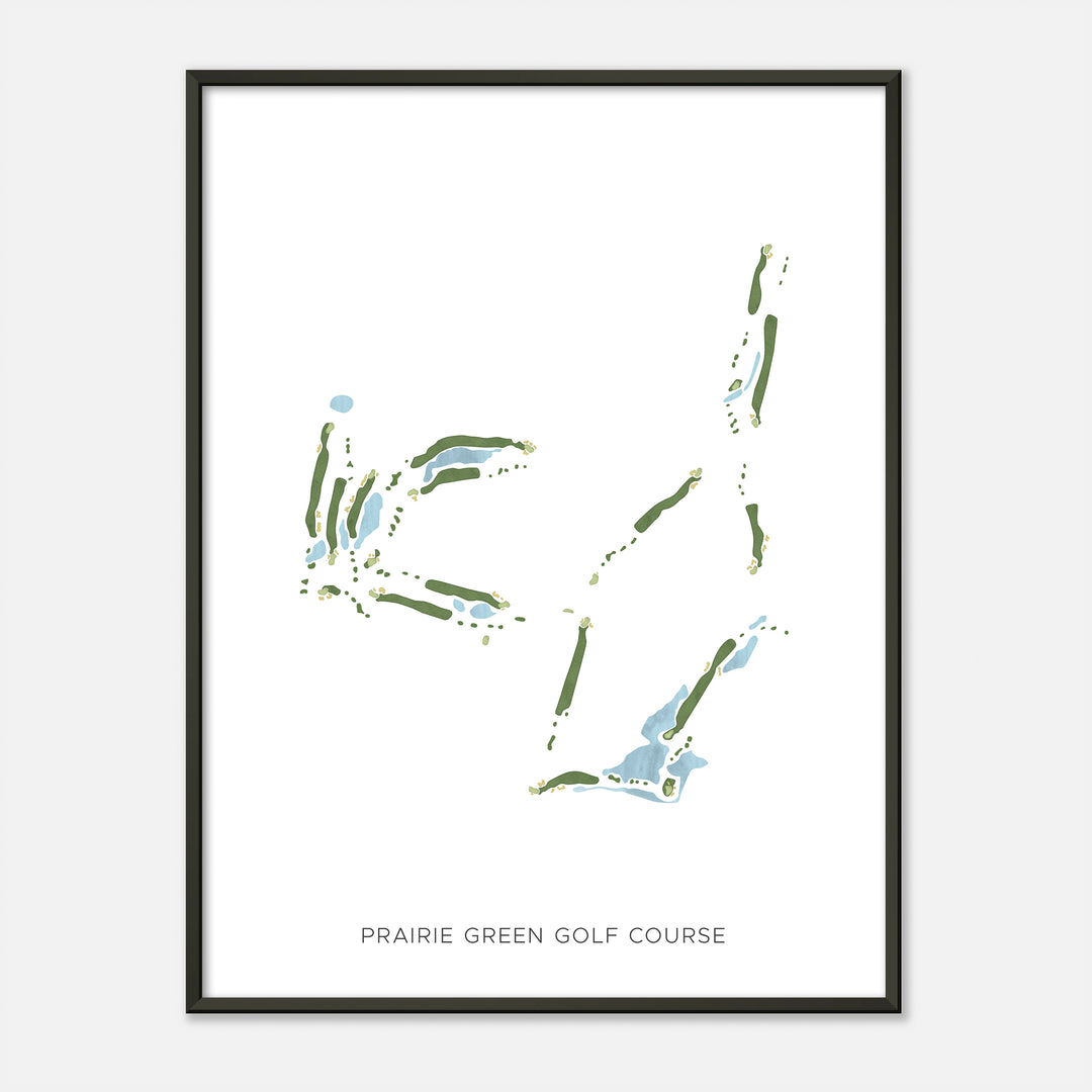 Print of Prairie Green Golf Course Modern Map