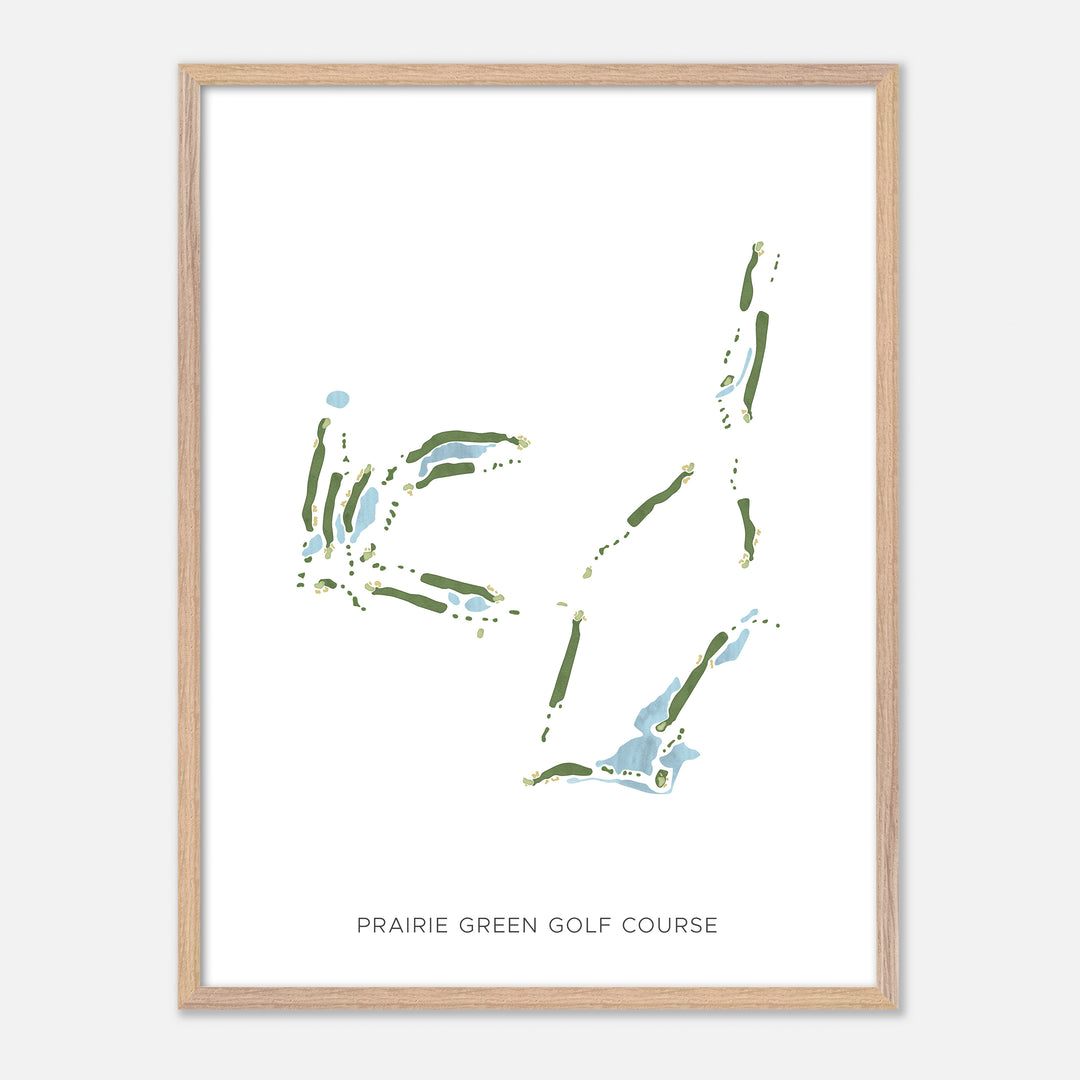 Print of Prairie Green Golf Course Modern Map