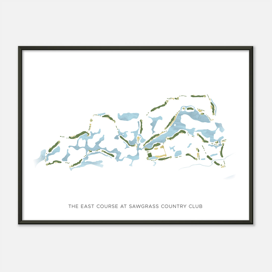 Print of The East Course At Sawgrass Country Club Modern Map