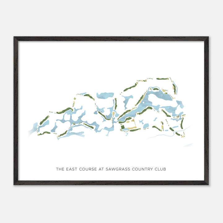 Print of The East Course At Sawgrass Country Club Modern Map