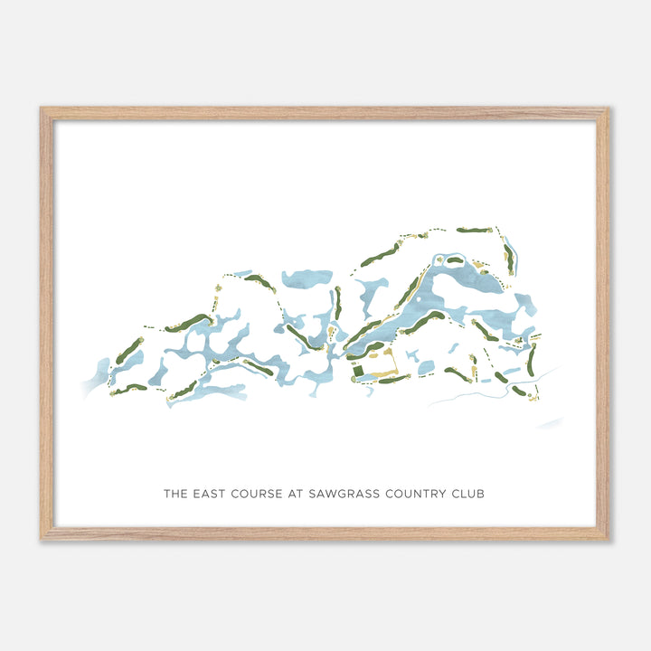 Print of The East Course At Sawgrass Country Club Modern Map