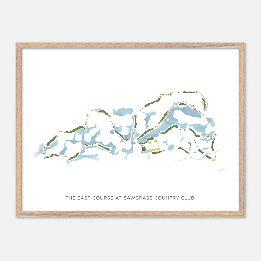 Print of The East Course At Sawgrass Country Club Modern Map