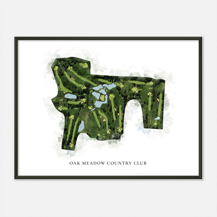 Print of Oak Meadow Country Club Classic Map