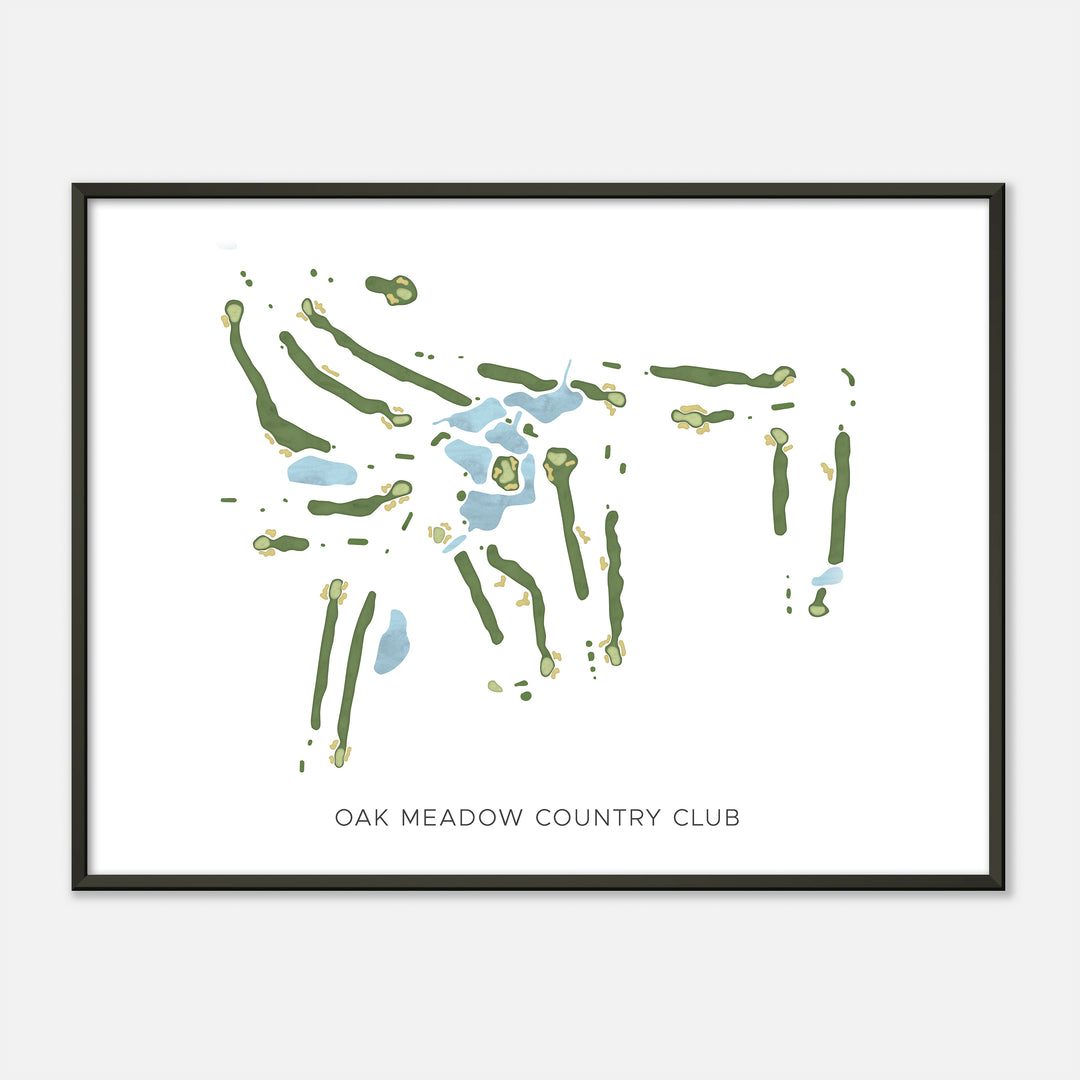 Print of Oak Meadow Country Club Modern Map
