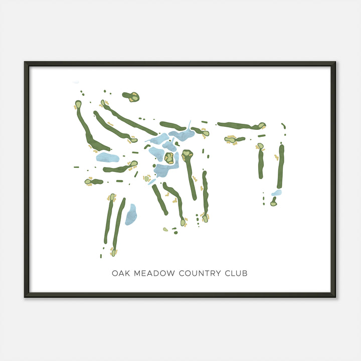 Print of Oak Meadow Country Club Modern Map