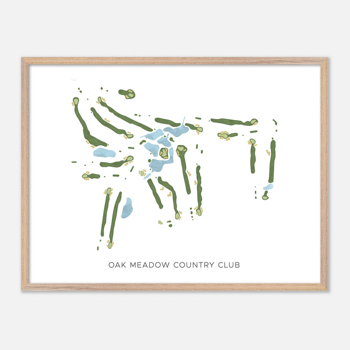 Print of Oak Meadow Country Club Modern Map