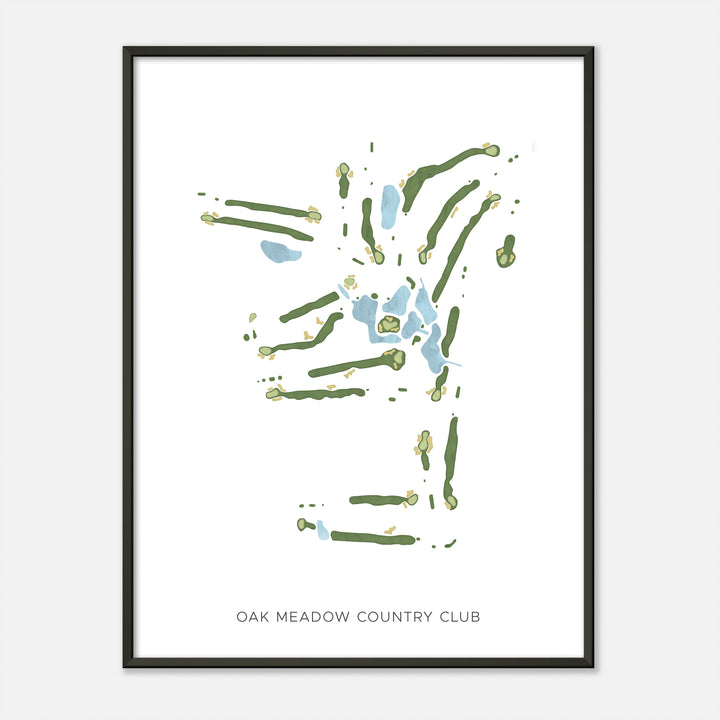 Print of Oak Meadow Country Club Modern Map