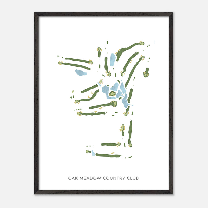 Print of Oak Meadow Country Club Modern Map