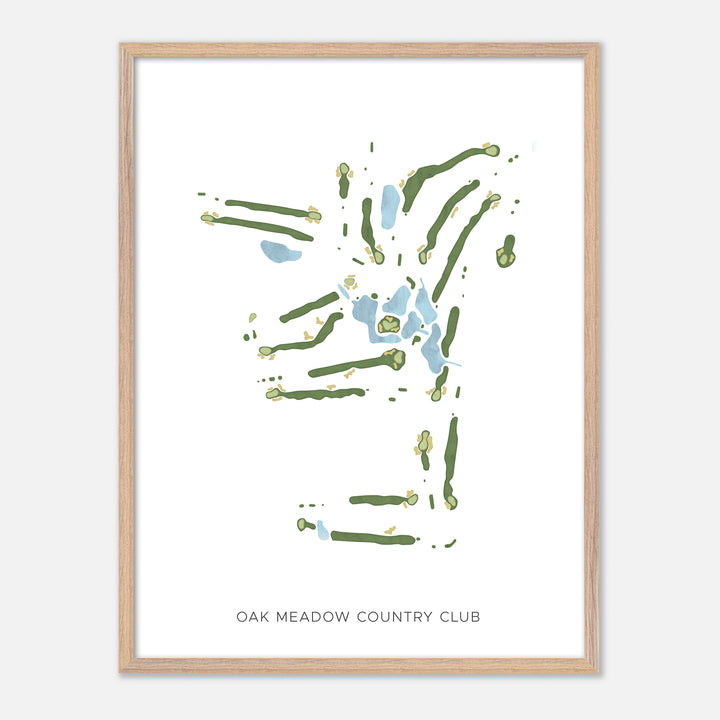 Print of Oak Meadow Country Club Modern Map