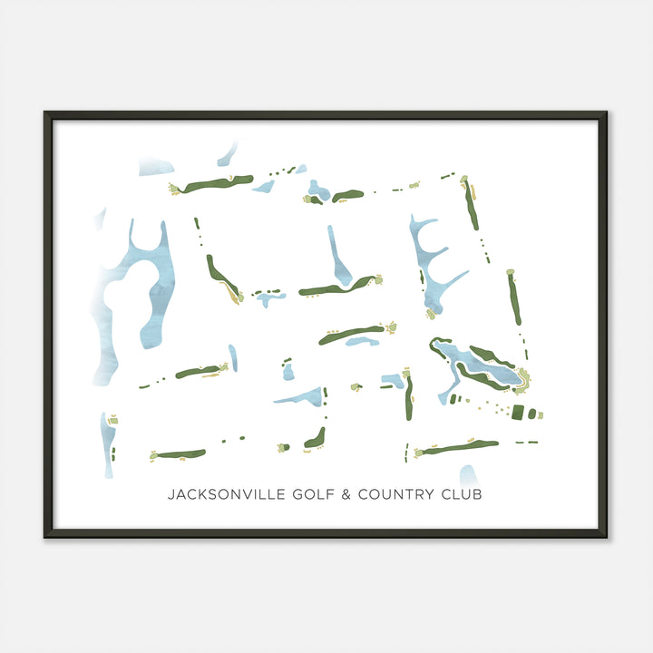 Print of Jacksonville Golf & Country Club Modern Map