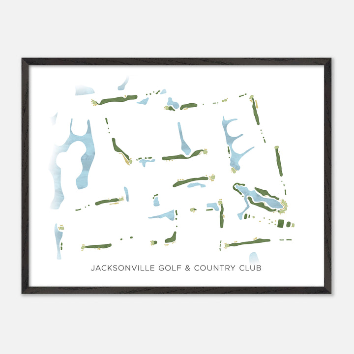 Print of Jacksonville Golf & Country Club Modern Map