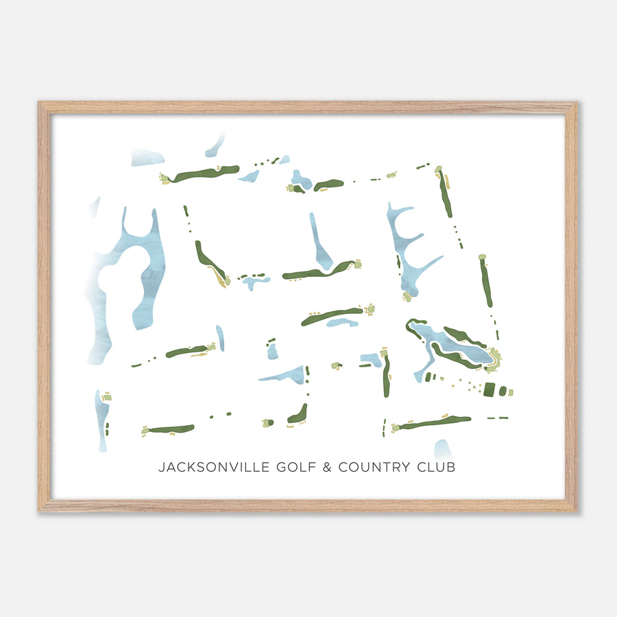 Print of Jacksonville Golf & Country Club Modern Map
