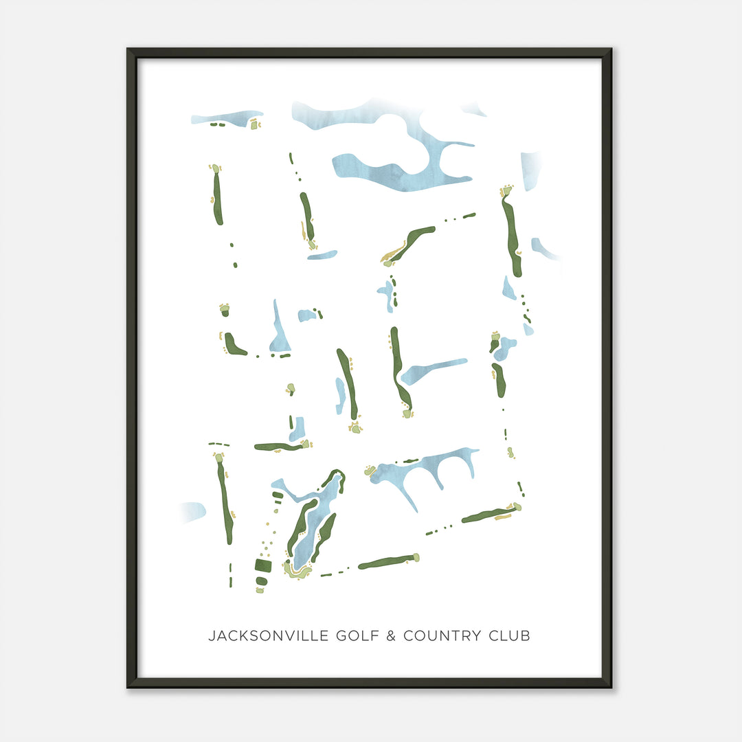 Print of Jacksonville Golf & Country Club Modern Map