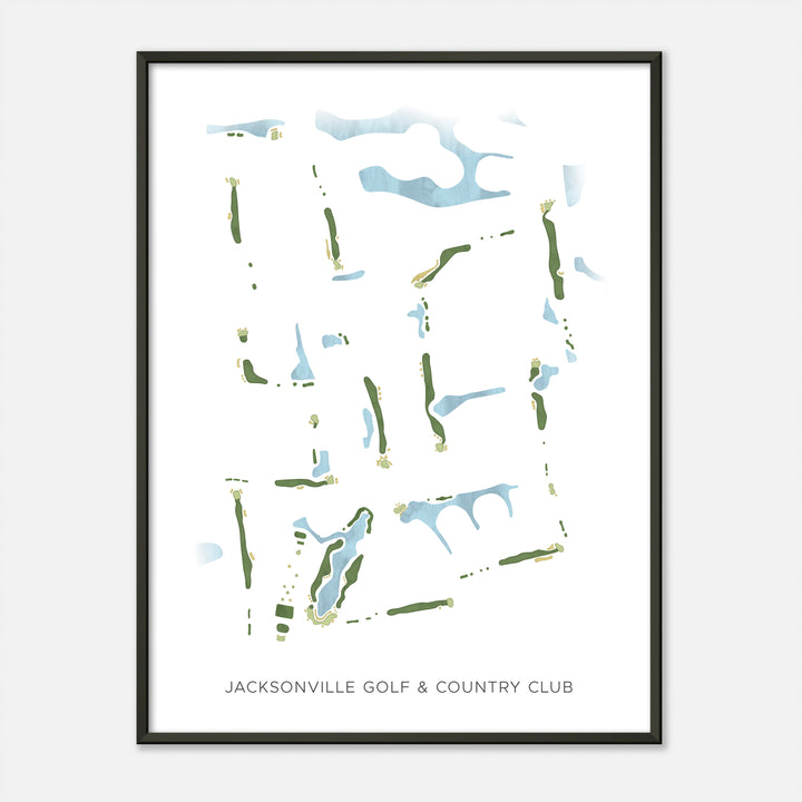 Print of Jacksonville Golf & Country Club Modern Map