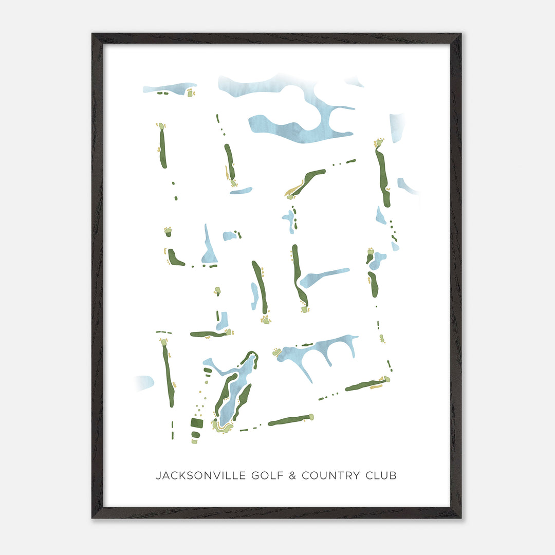 Print of Jacksonville Golf & Country Club Modern Map