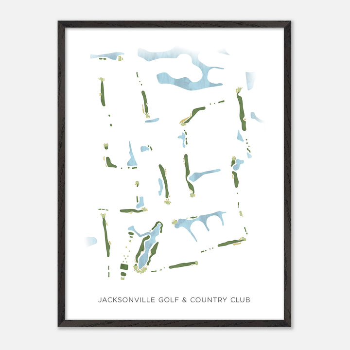 Print of Jacksonville Golf & Country Club Modern Map