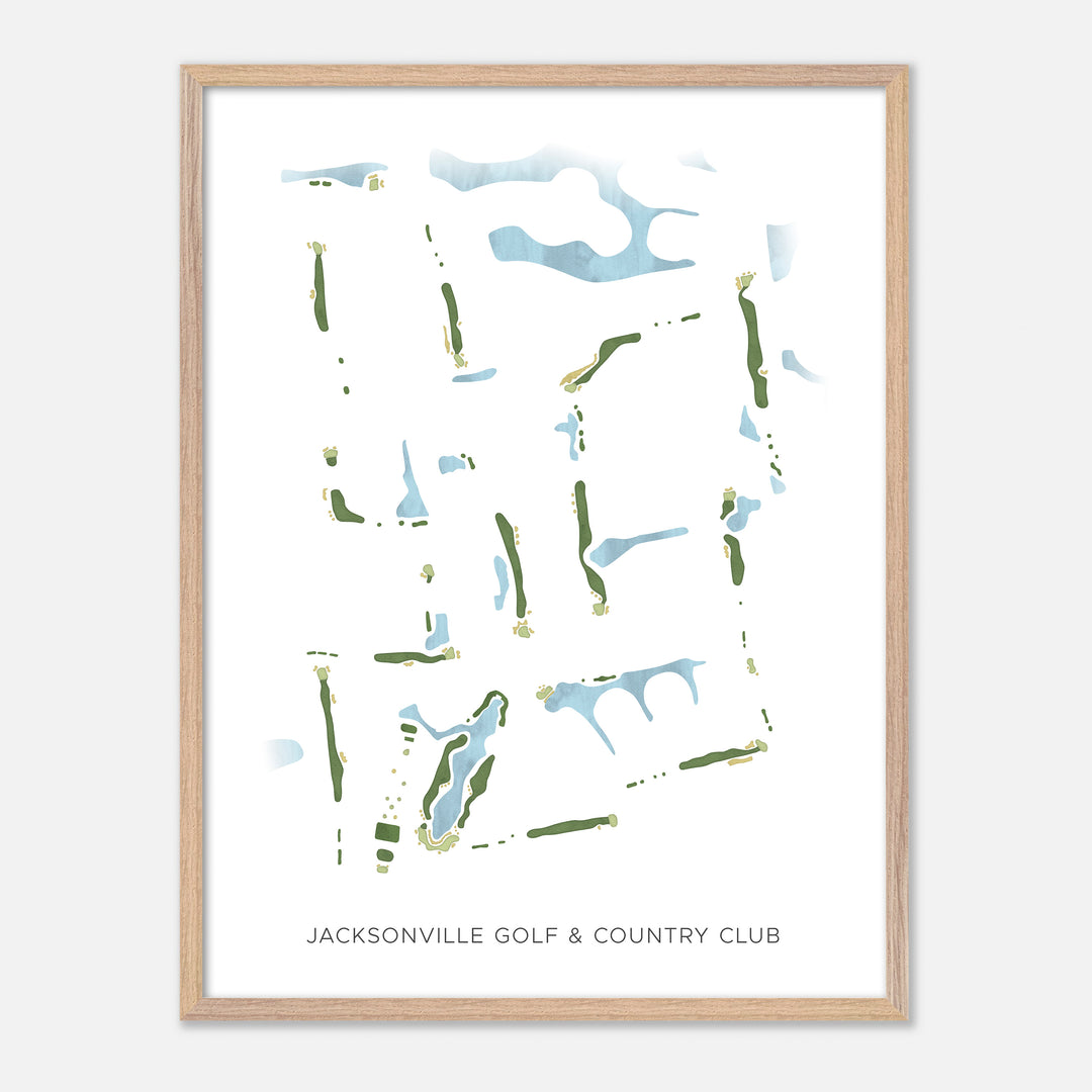 Print of Jacksonville Golf & Country Club Modern Map