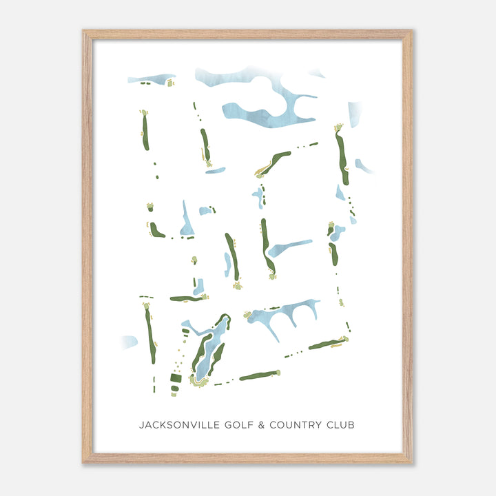 Print of Jacksonville Golf & Country Club Modern Map