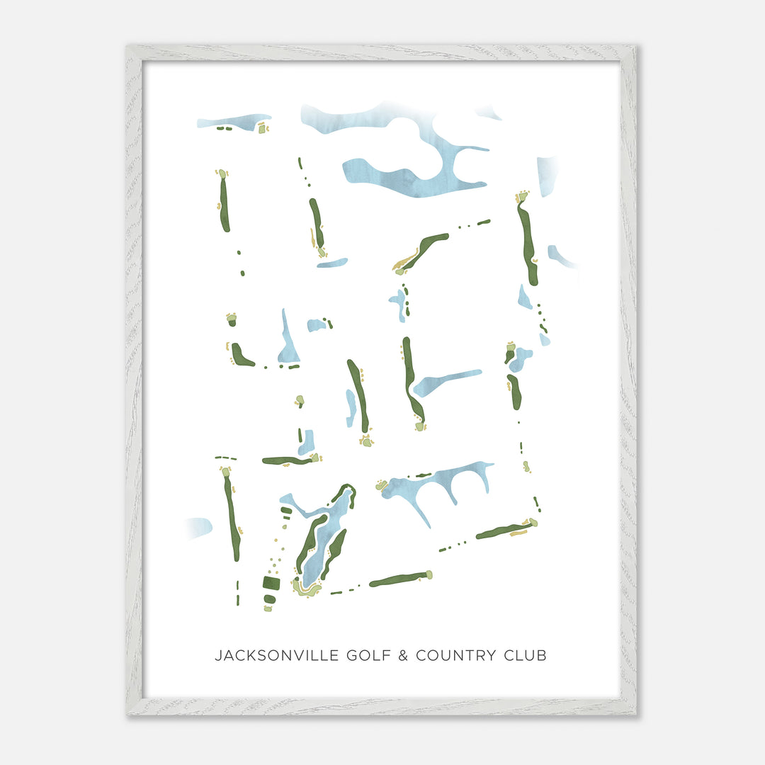 Print of Jacksonville Golf & Country Club Modern Map