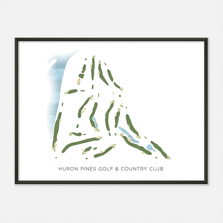 Print of Huron Pines Golf &amp; Country Club Modern Map