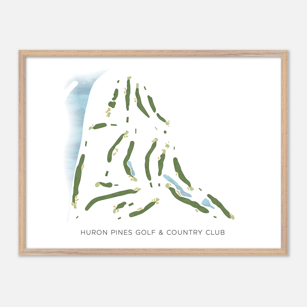 Print of Huron Pines Golf & Country Club Modern Map