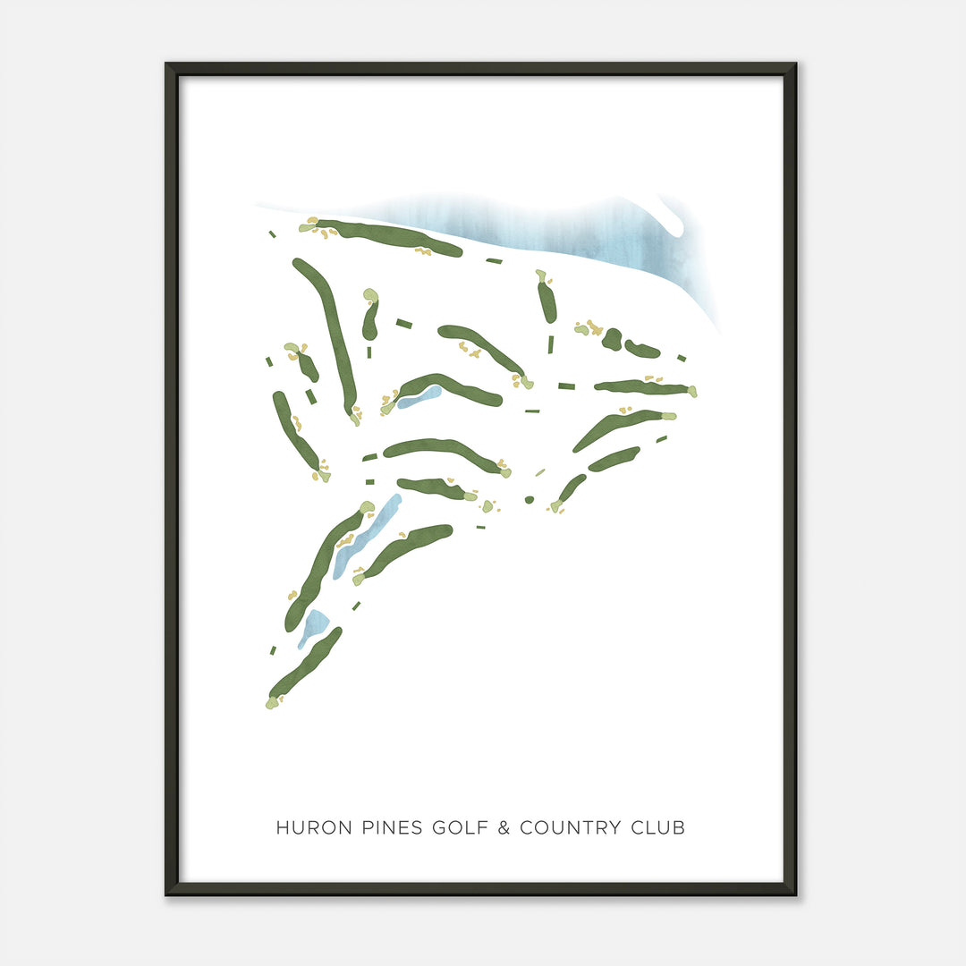 Print of Huron Pines Golf &amp; Country Club Modern Map