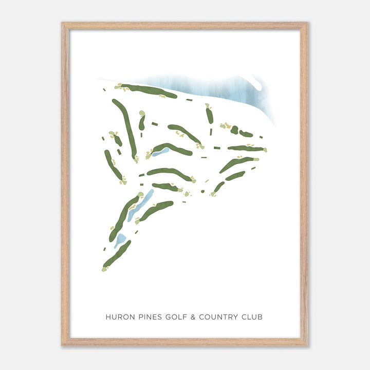 Print of Huron Pines Golf &amp; Country Club Modern Map