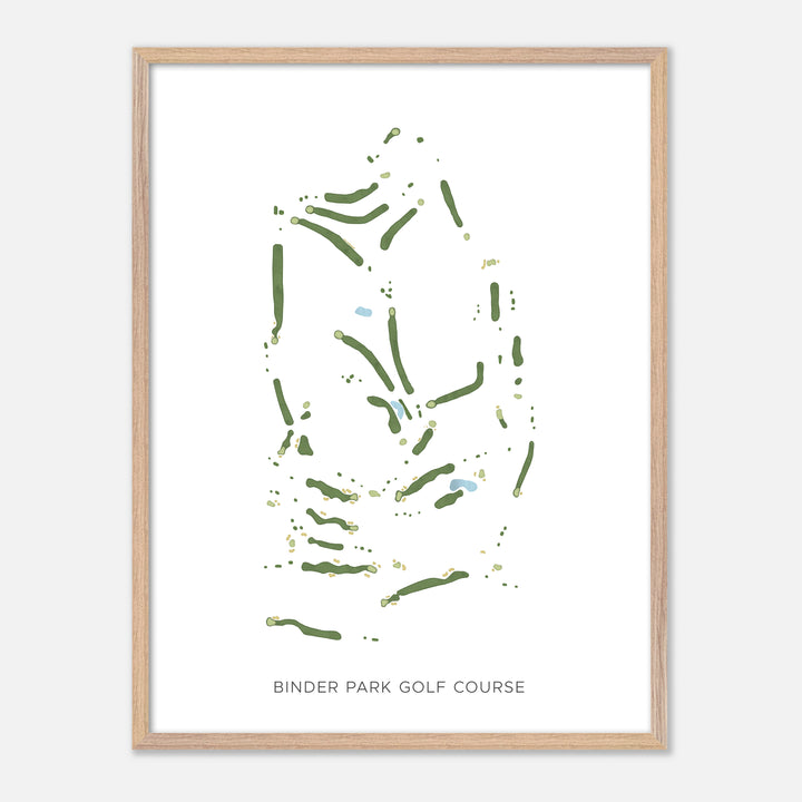Print of Binder Park Golf Course Modern Map