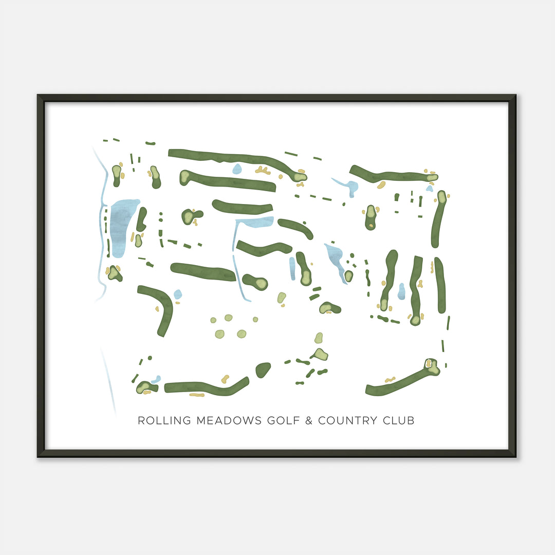 Print of Rolling Meadows Golf & Country Club Modern Map