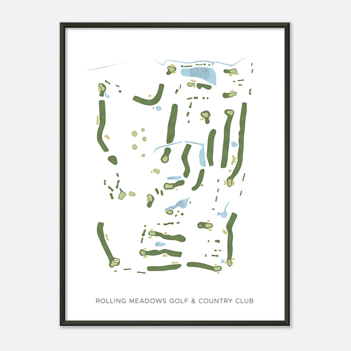 Print of Rolling Meadows Golf & Country Club Modern Map