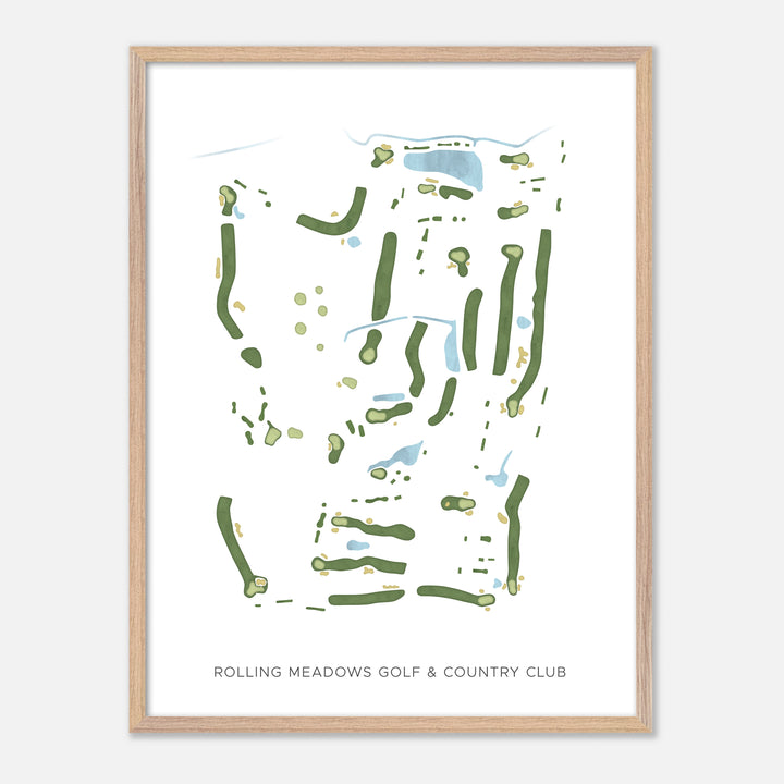 Print of Rolling Meadows Golf & Country Club Modern Map