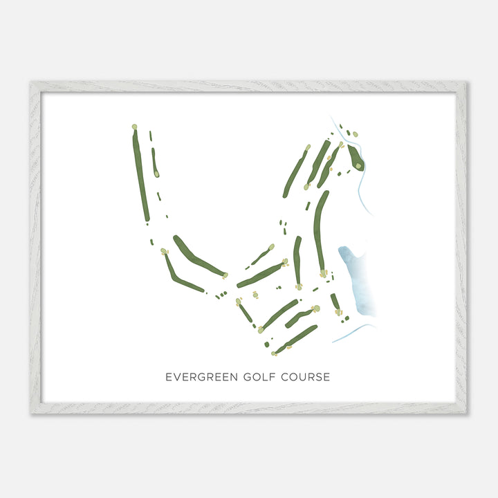 Print of Evergreen Golf Course Modern Map
