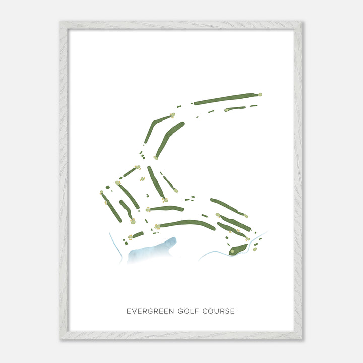 Print of Evergreen Golf Course Modern Map