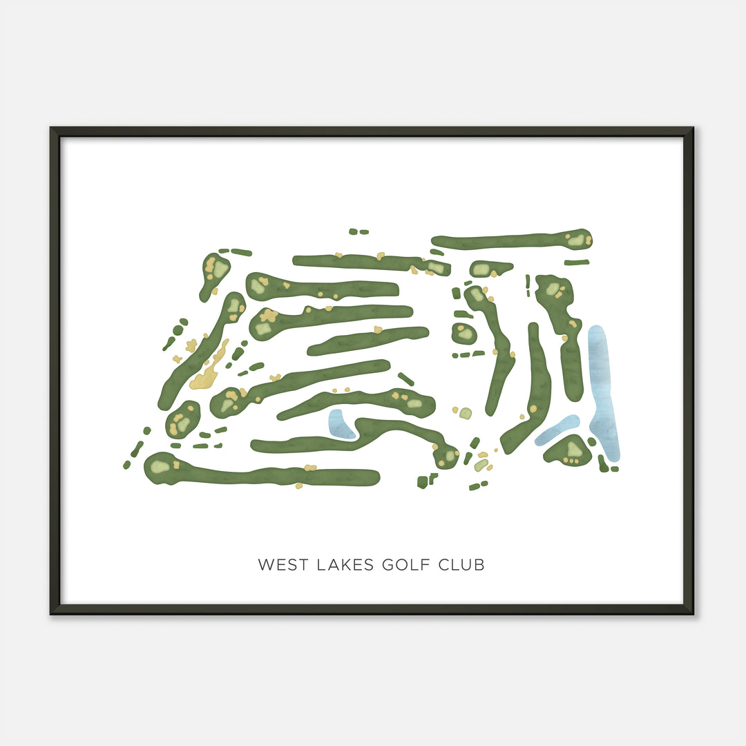 Print of West Lakes Golf Club Modern Map