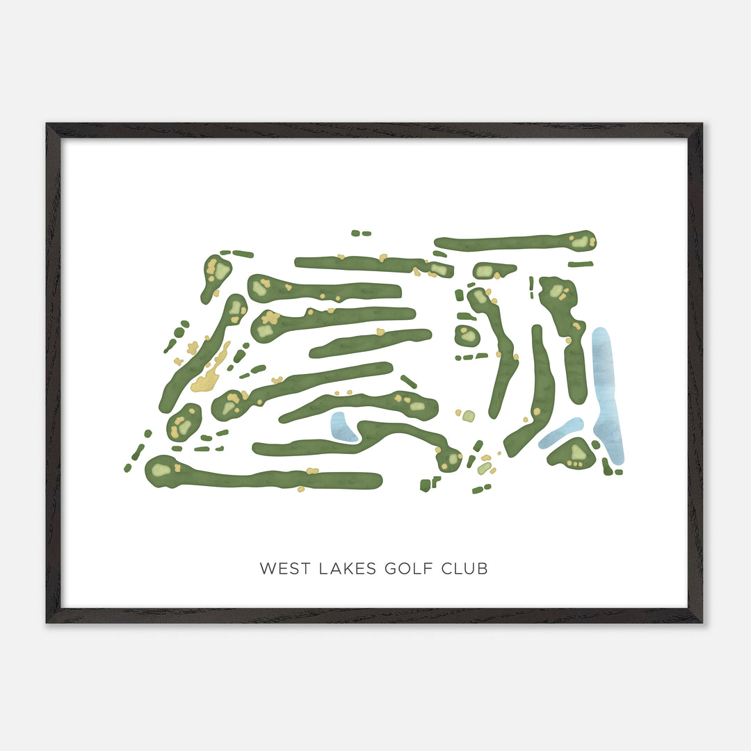 Print of West Lakes Golf Club Modern Map