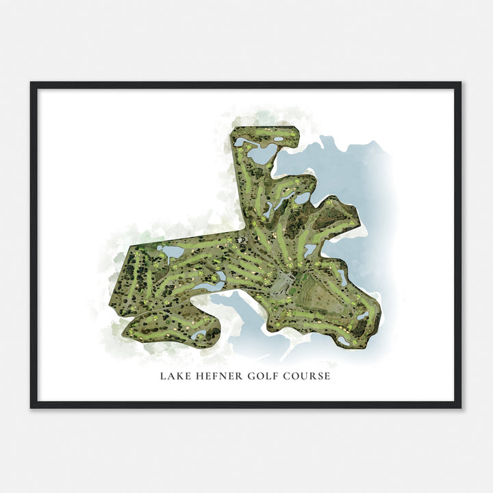 Print of Lake Hefner Golf Course Classic Map